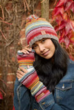 Seville Striped Fingerless Fleece Gloves