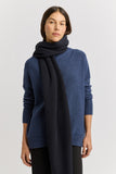 Fine Ribbed Merino Scarf - French Navy