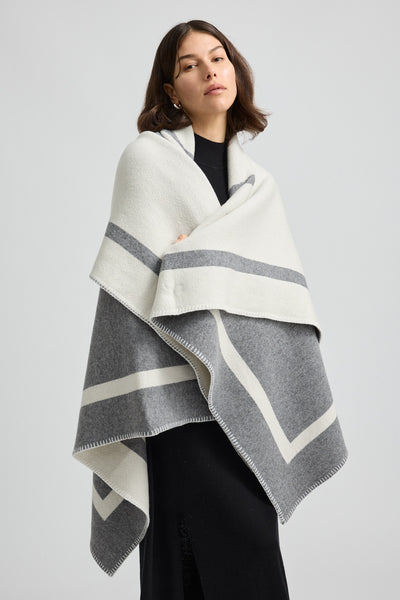 Toorallie Logo Wool Blanket - Mid Grey