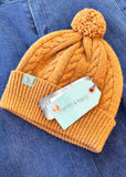 Wool Cable Beanie - Mustard