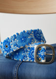 Forget Me Not Embroidered Wool Belt