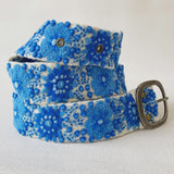 Forget Me Not Embroidered Wool Belt
