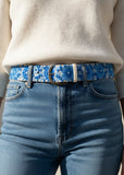 Forget Me Not Embroidered Wool Belt