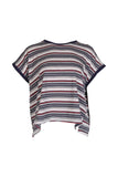 Haco Slouch Stripe Cotton Tee - Navy
