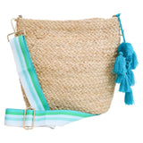 Jute Tote Cross Bag - Aqua