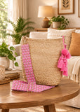 Jute Tote Cross Bag - Peacock