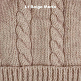 Wool Cable Beanie - Beige