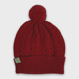 Wool Cable Beanie - Red