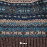Wool Irish Twist Beanie - Blues