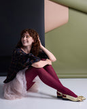 Aran Cashmere Blend Tights – Claret