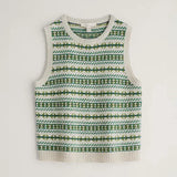 Lemon Porch Vest - Minvor Aran Cut Grass