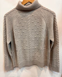 Camille Lambswood Cable Rollneck - Sand
