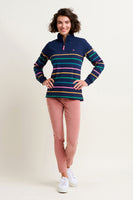Navy Stripe 1/4 Zip Sweater