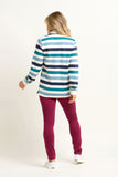Blue Stripe 1/4 Zip Sweater