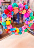Pom Pom Multi Wreath 30cm