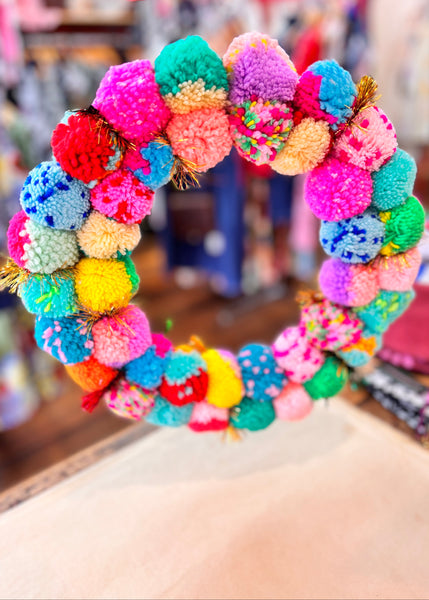 Pom Pom Multi Wreath 30cm