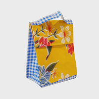 Oil Cloth Insulated Lunch Bag - Hibiscus Yellow