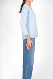 Classic V Neck with Trim - Baby Blue
