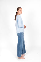 Classic V Neck with Trim - Baby Blue