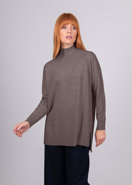Turtle Neck Tunic - Mocha