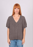 V Neck Cable Trim Vest - Mocha