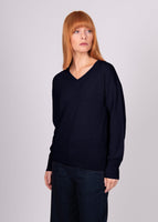 Izzy V Neck Pullover - Navy