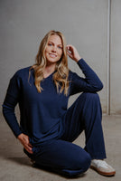Queen Vee Essential Curved Hem Tunic - Navy