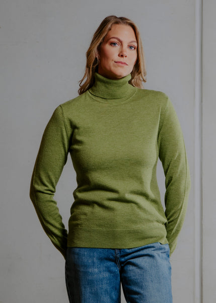 Rosie Essential Roll Neck Pullover - Wasabi