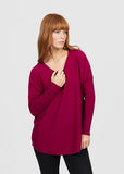 Queen Vee Curved Hem Tunic - Cassis