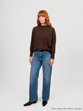 Dolman 3/4 Sleeve Pullover - Chocolate