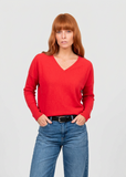 Slim Fit Curved Hem Pullover - Cayenne