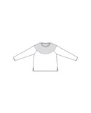 Brigitte Lambswool Yoke Crew - Soft Blue