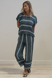 Mia Pants - Gemstone Blue Stripe