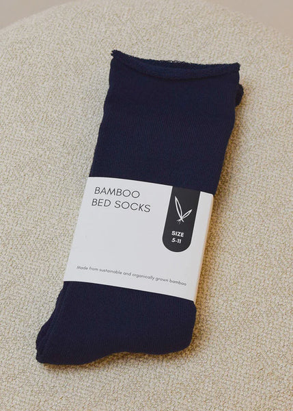 Bamboo Bed Socks - Navy