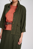 Milwaukee Fiesta Skirt - Khaki Slub Linen