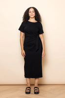 Black Stretch Tie-Waist Dress