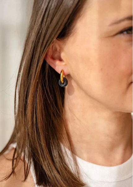 Astrid Hoop Earrings - Blue/Black