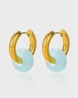 Astrid Hoop Earrings - Blue Stone