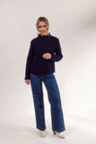 Boiled Wool High Neck 2 Pocket Jacket - Navy