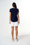 Shaped Hem Tee - Navy