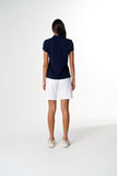 Collared Henley Tee - Navy