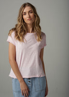 Cotton Front Split Tee - Pink