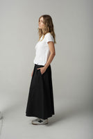 Cotton Front Split Tee - White