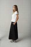 Cotton Front Split Tee - White