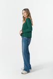 Front Split Long Sleeve Tee - Rain Forest