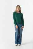 Front Split Long Sleeve Tee - Rain Forest