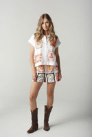 Rodeo Patch Cap Sleeve Shirt