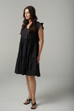 Cotton Mini Sundress - Black