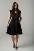 Cotton Mini Sundress - Black