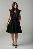 Cotton Mini Sundress - Black